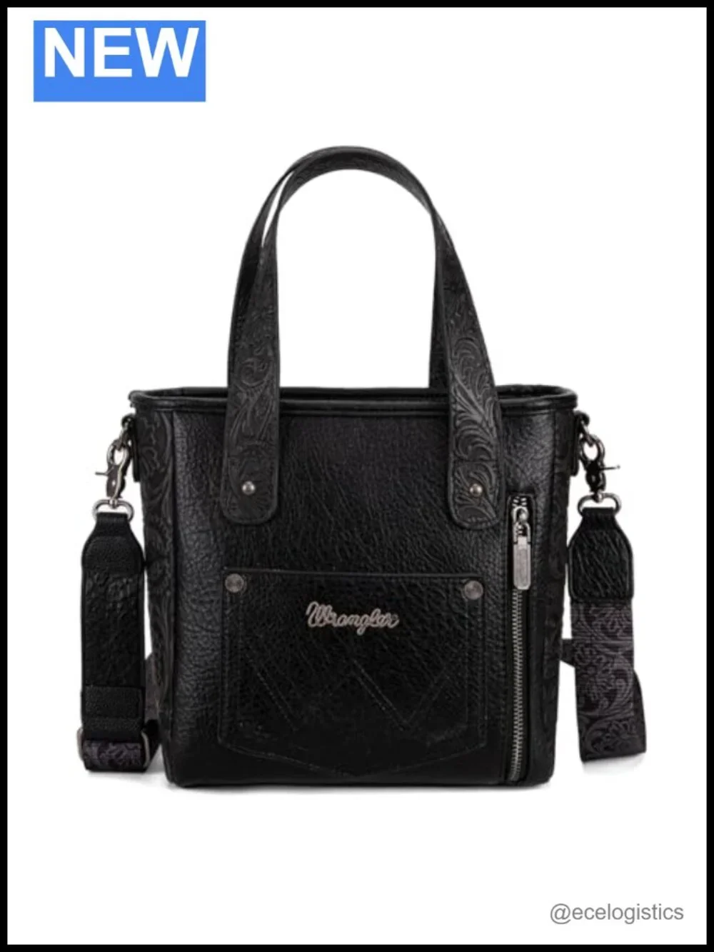 Genuine Hair-On Cowhide Western Tote with Wristlet Wallet, Vintage Floral